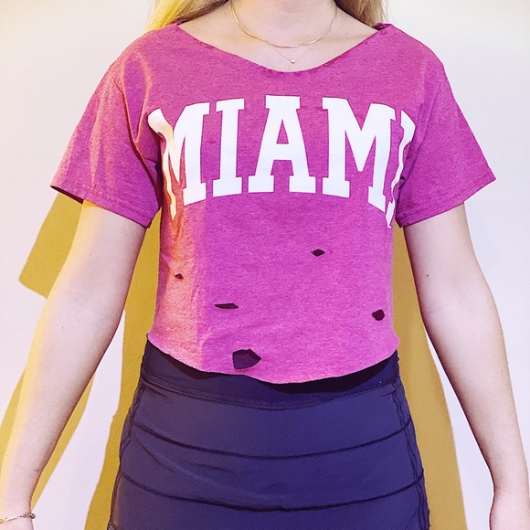 Miami University Red Crop Top with Cut Outs - Picture 4 of 7